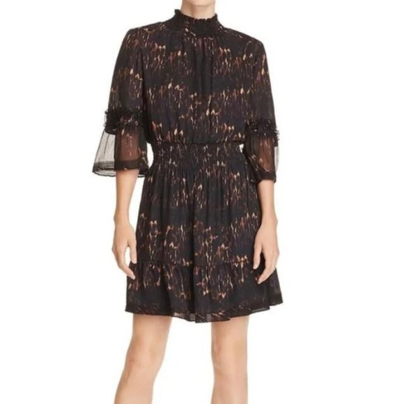 Kobi Halperin Myra Silk Printed Mini  Dress Sz M - Picture 1 of 10